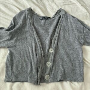 ZARA COTTON CARDIGAN SIZE SMALL GREY